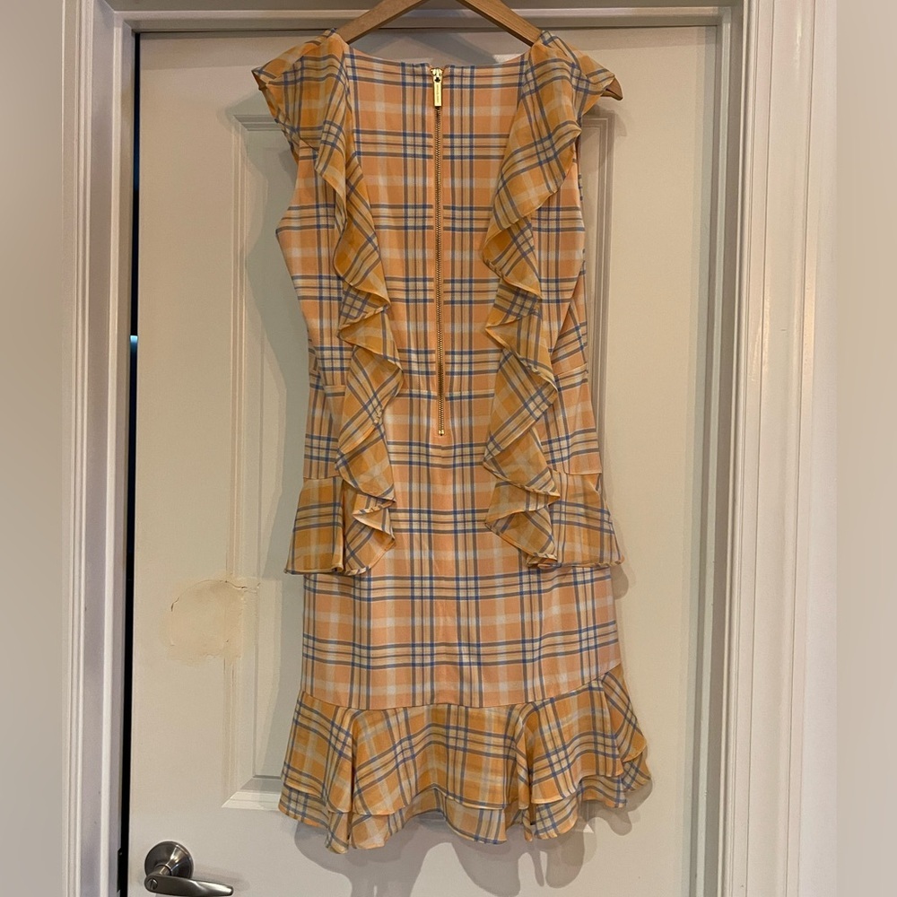 Michael Kors Plaid Ruffle Mini Dress - Picture 2 of 4